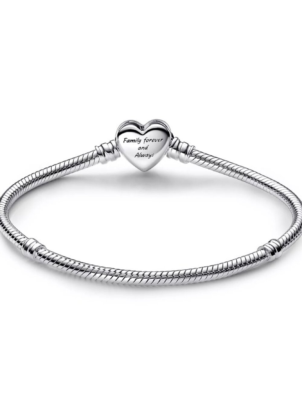 NEW Pandora Moments Silver Snake Chain Bracelet INFINITY Heart Clasp 592645C01 - Picture 2 of 5